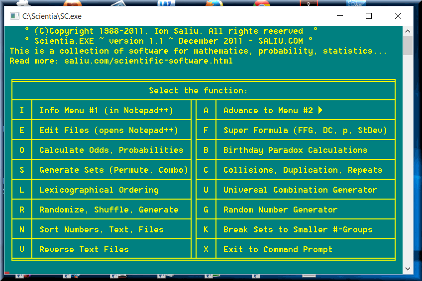 Scientia is the best collection of programs for mathematics, probability, scientific software.